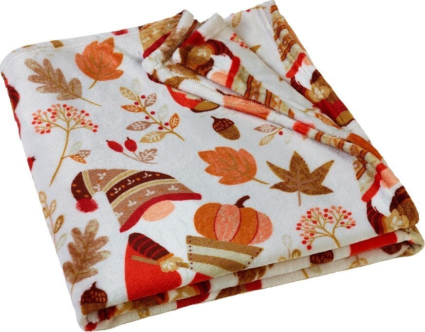 Oranžová/hnědá deka z mikroplyše 130x170 cm Woodland Gonks – Catherine Lansfield