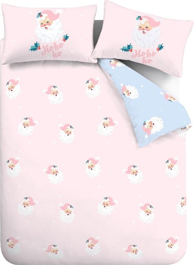 Růžové povlečení na jednolůžko 135x200 cm Vintage Christmas Santa – Catherine Lansfield