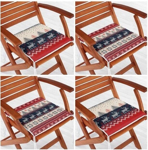 Podsedáky v sadě 4 ks s vánočním motivem 40x40 cm Christmas Sweater – Mila Home