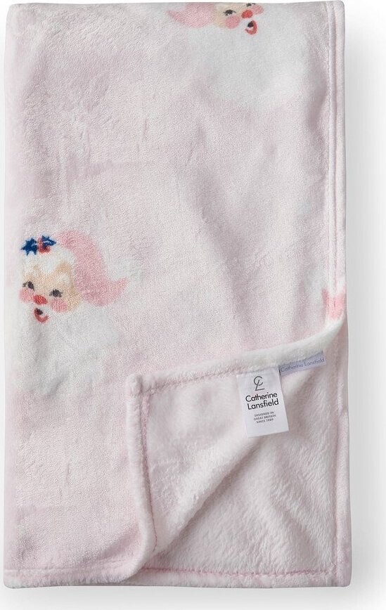 Světle růžová deka s vánočním motivem z mikroplyše 130x170 cm Vintage Christmas Santa – Catherine Lansfield