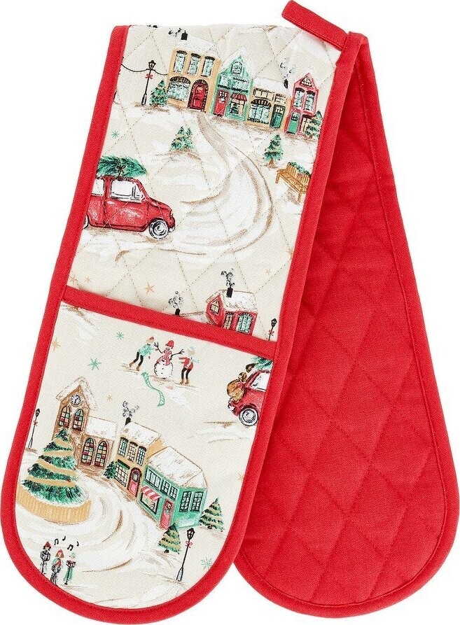 Bavlněná dvojitá kuchyňská chňapka Christmas Town – Catherine Lansfield