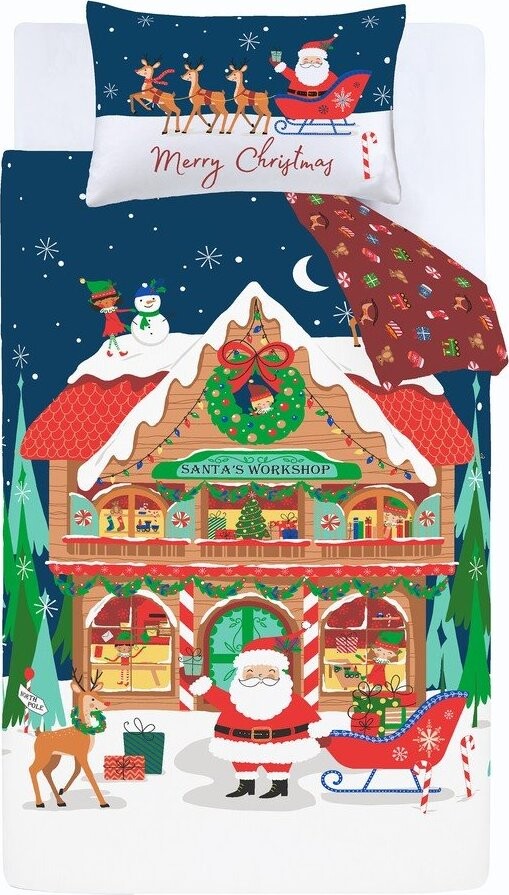 Povlečení na dvoulůžko 200x200 cm Santa's Workshop – Catherine Lansfield