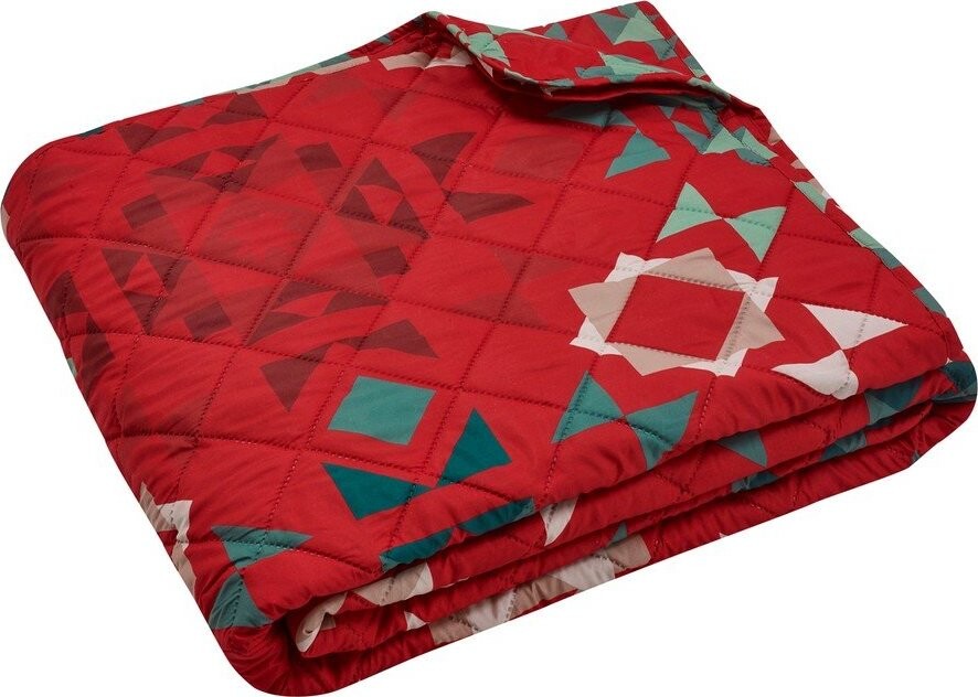 Červený prošívaný přehoz 220x230 cm Patchwork – Catherine Lansfield