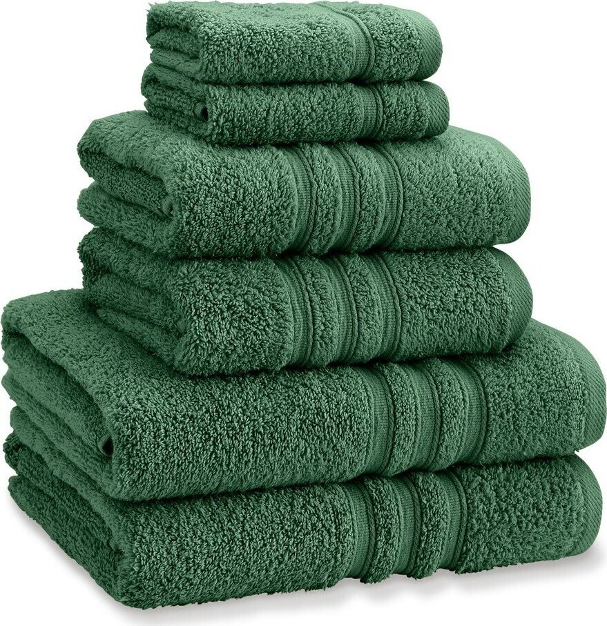 Tmavě zelené froté bavlněné ručníky a osušky v sadě 6 ks Zero Twist – Catherine Lansfield