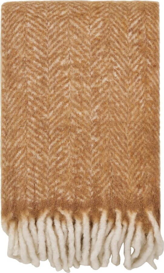 Světle hnědá deka s příměsí vlny 130x170 cm Carmel – House Nordic