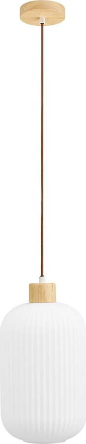 Bílé závěsné svítidlo se skleněným stínidlem ø 20 cm Argalo – House Nordic