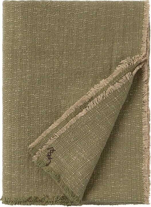Khaki bavlněná deka 130x180 cm Handloom – Lorena Canals