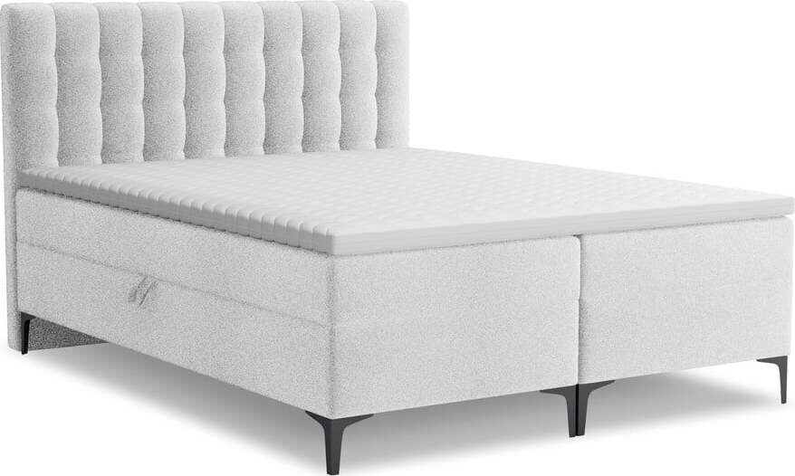 Boxspring postel s úložným prostorem 180x200 cm ve stříbrné barvě Puhala – Makamii
