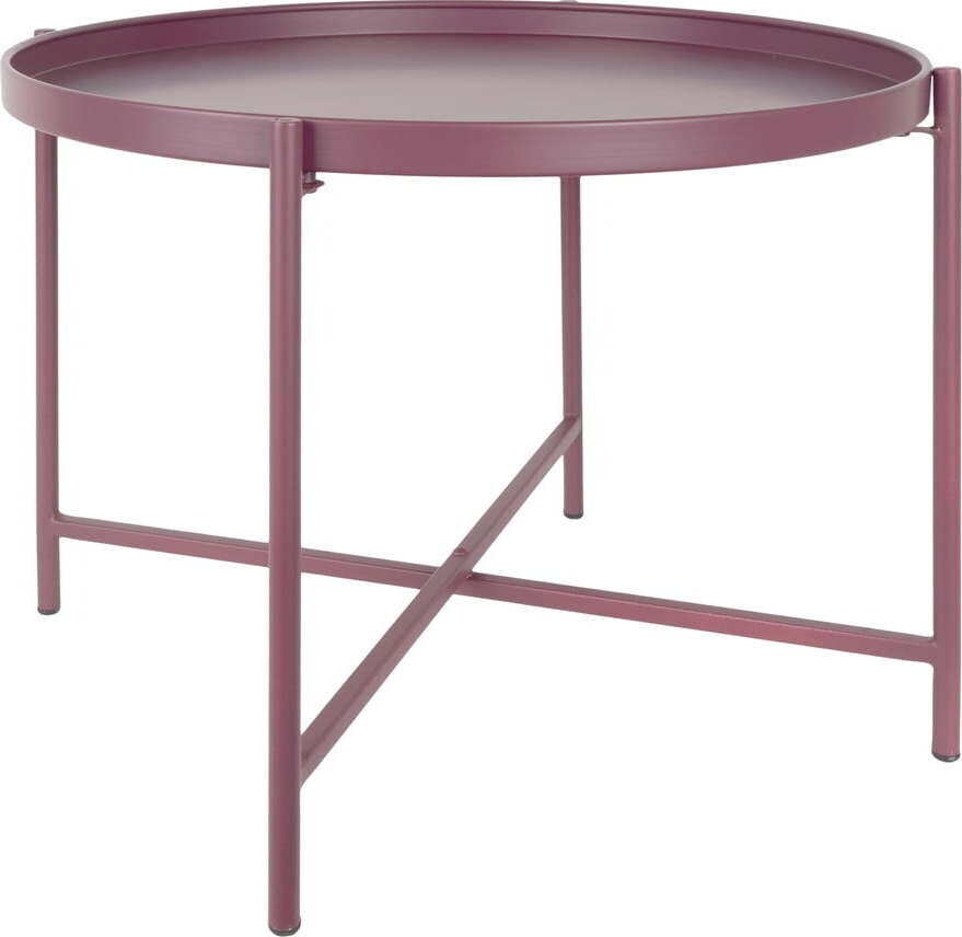 Růžovofialový kovový kulatý konferenční stolek ø 50 cm Meseta – Leitmotiv