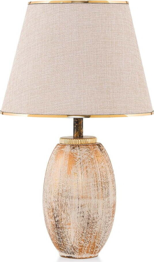 Krémová/ve zlaté barvě stolní lampa s textilním stínidlem (výška 50 cm) Yakamoz – Opviq lights