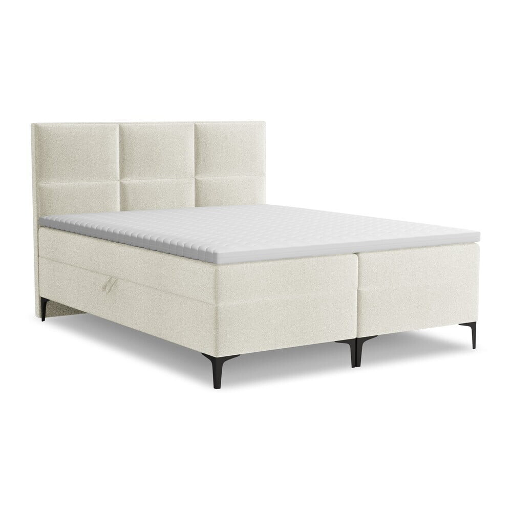Béžová boxspring postel s úložným prostorem 180x200 cm Pakalana – Makamii