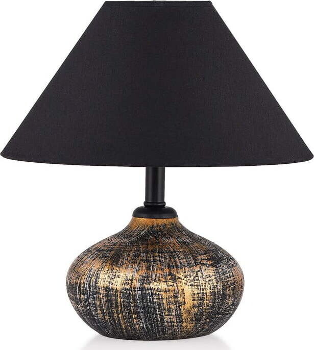 Černá stolní lampa s textilním stínidlem (výška 32 cm) Rüzgar – Opviq lights