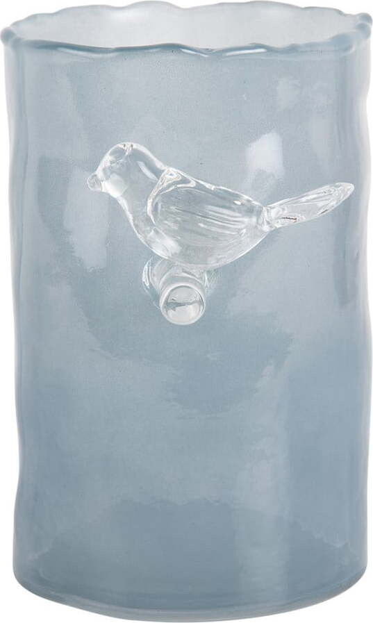 Modrá skleněná váza (výška 15 cm) Bird On Branch – PT LIVING