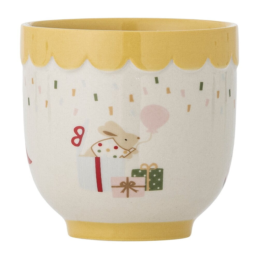 Žlutý/krémový dětský hrnek z kameniny 150 ml Celebrate – Bloomingville Mini