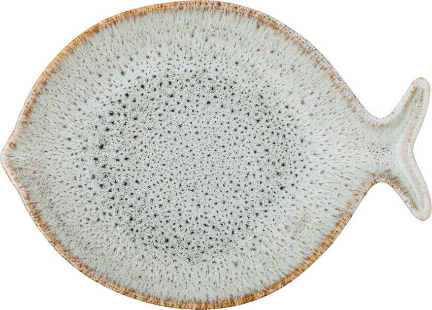 Modrý/béžový servírovací talíř z kameniny Fleur – Bloomingville