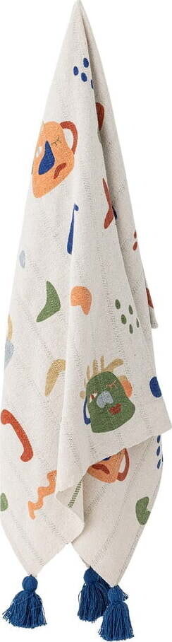 Krémová dětská deka z recyklované bavlny 130x160 cm Sylvie – Bloomingville Mini