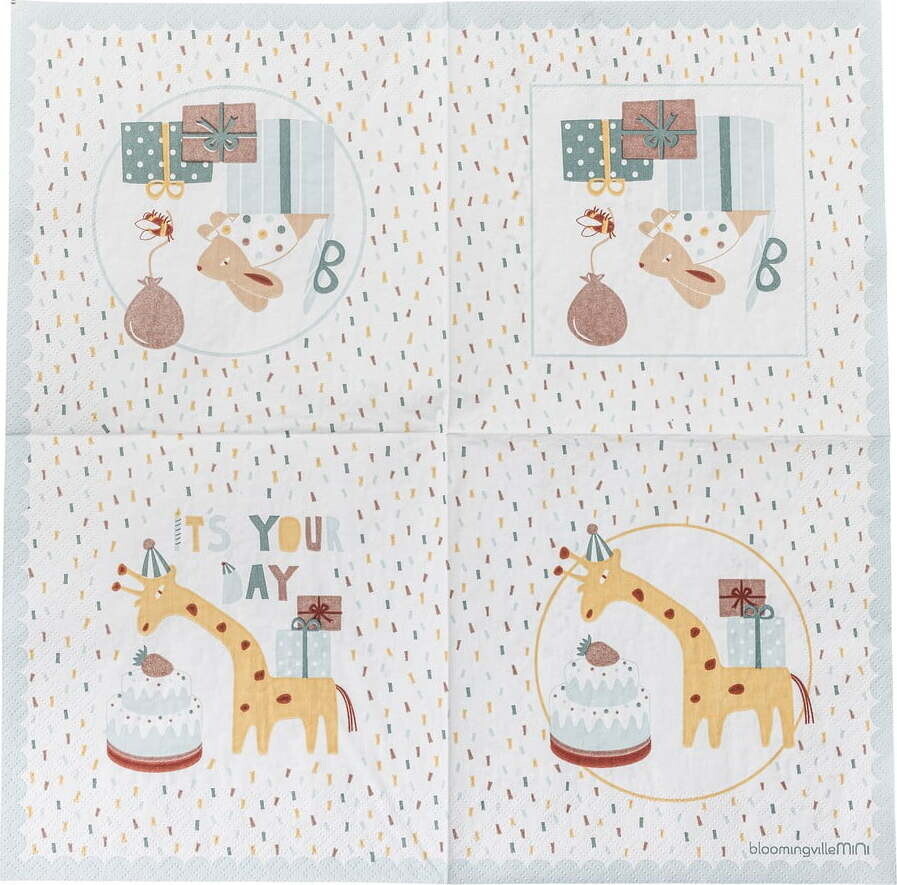 Papírové ubrousky v sadě 20 ks 33x33 cm Celebrate – Bloomingville Mini