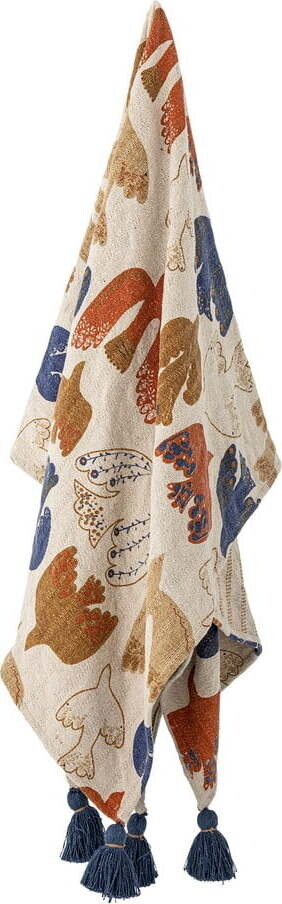 Hnědá deka z recyklované bavlny 130x160 cm Anniversary – Bloomingville