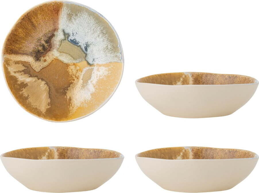 Krémové misky v sadě 4 ks z kameniny 625 ml Lacey – Bloomingville