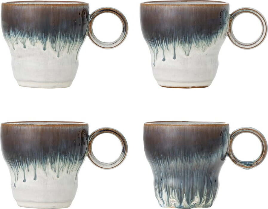 Modré šálky v sadě 4 ks z kameniny 300 ml Nigel – Bloomingville