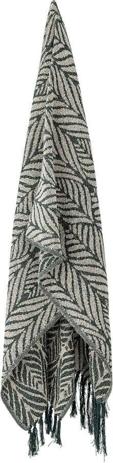 Zelená/béžová deka z recyklované bavlny 130x160 cm Ugento – Bloomingville