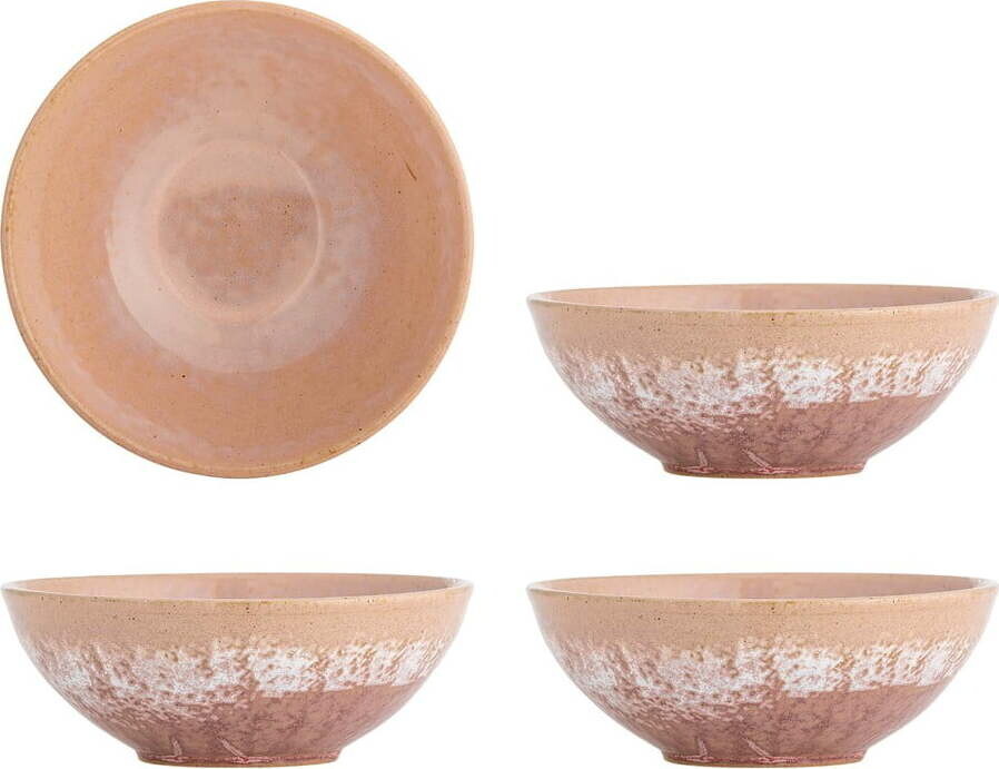 Misky v sadě 4 ks z kameniny v lososové barvě 890 ml Darlene – Bloomingville