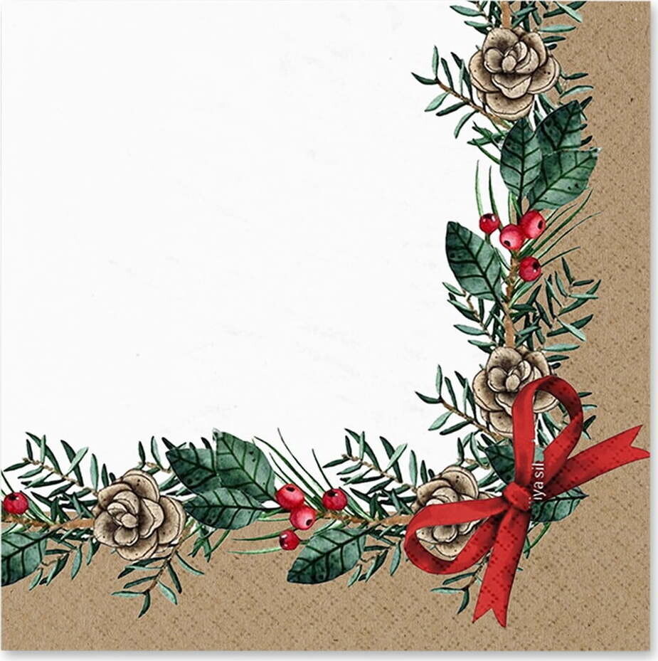 Ubrousky v sadě 20 ks 33x33 cm Christmas Bow – Homéa