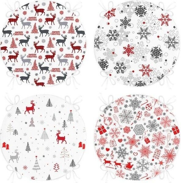 Podsedáky v sadě 4 ks s vánočním motivem ø 40 cm Snowflakes – Mila Home