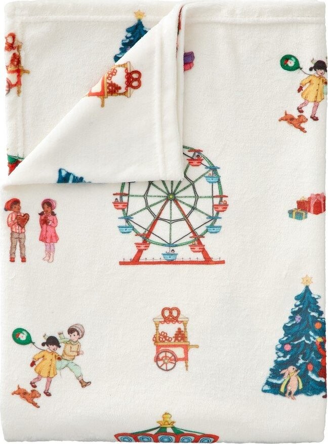 Bílá dětská deka z mikroplyše 150x200 cm Christmas Fairground – Belle & Boo