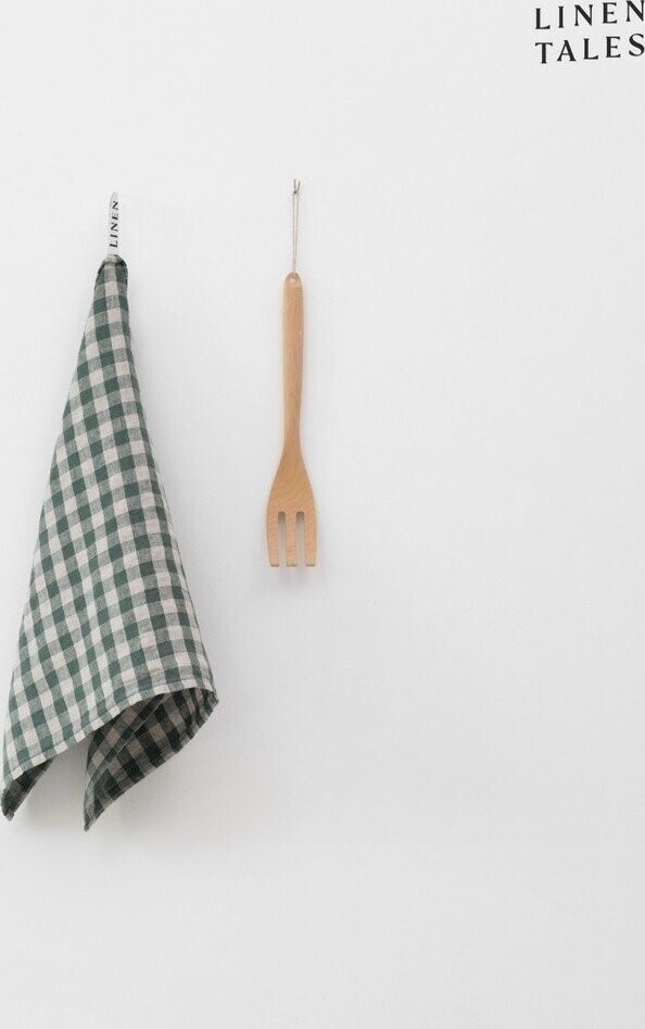 Lněná utěrka 45x65 cm Forest Green Gingham – Linen Tales
