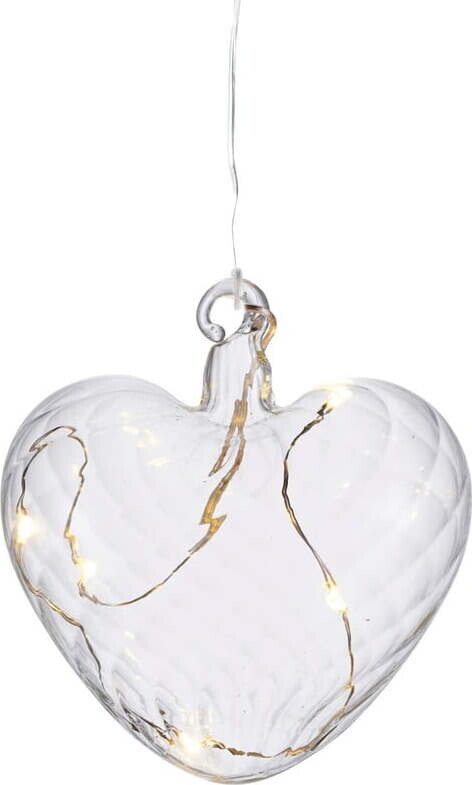Světelná dekorace na baterky ø 8 cm Wave Heart – Sirius
