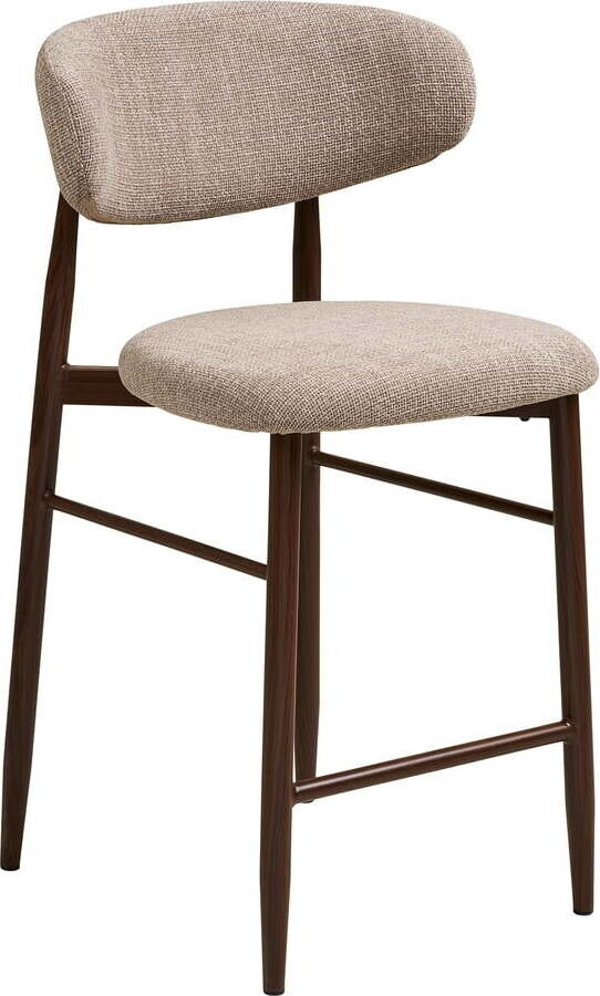 Béžová/tmavě hnědá čalouněná barová židle (výška sedáku 65 cm) Levanto – House Nordic