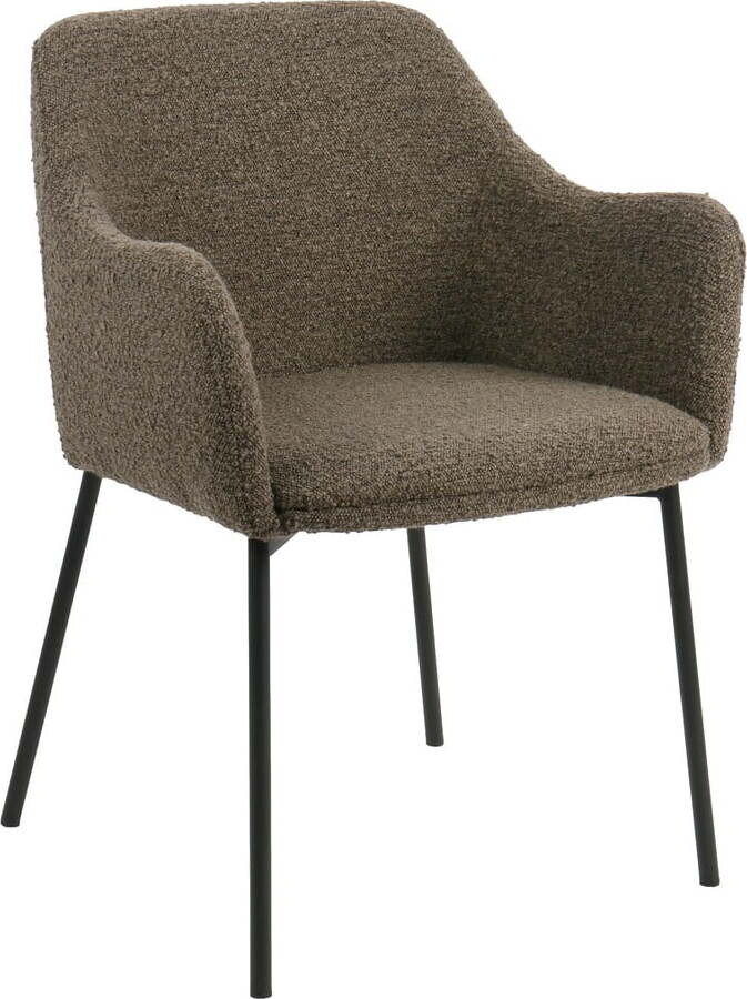 Hnědá čalouněná jídelní židle s područkami Melilla – House Nordic