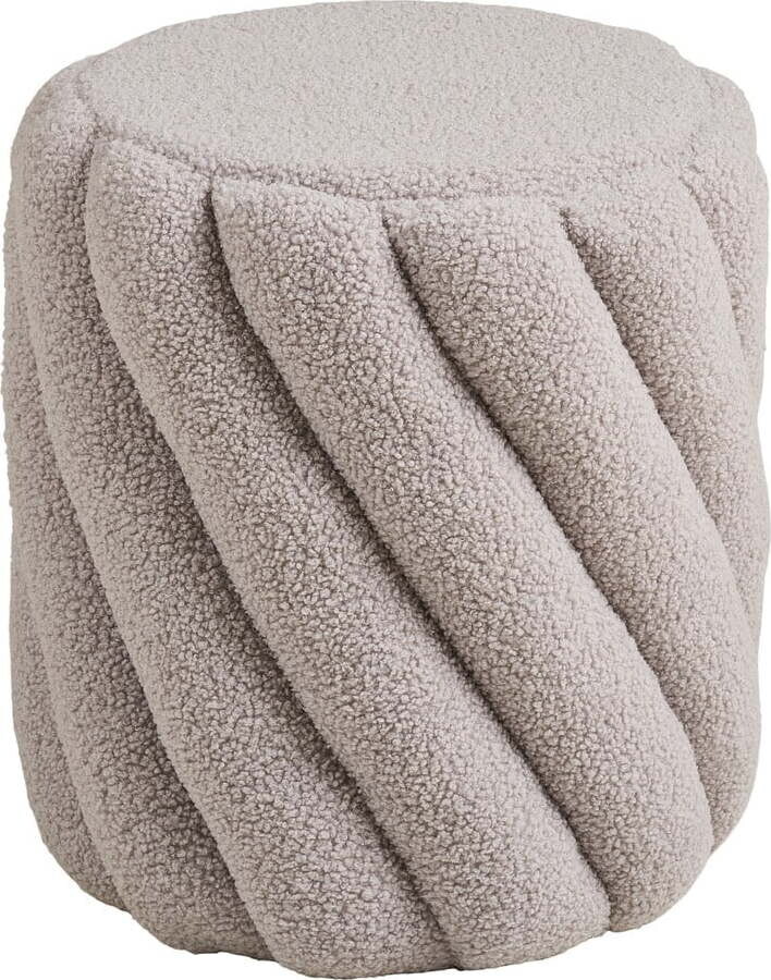 Šedý taburet z textilie bouclé Sana – House Nordic