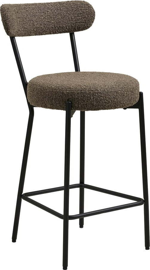 Hnědá čalouněná barová židle (výška sedáku 65 cm) Badalona – House Nordic