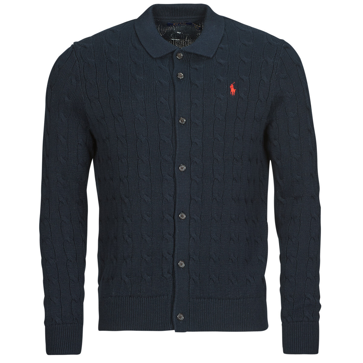 Polo Ralph Lauren  GILET EN MAILLE TORSADEE  Tmavě modrá