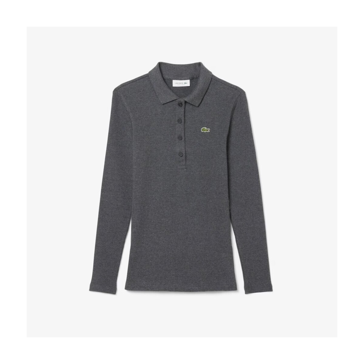 Lacoste  RIBBED COLLAR SHIRT  Šedá