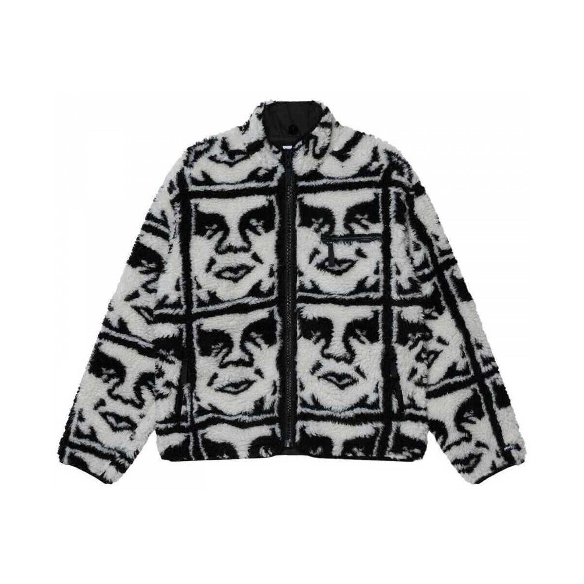 Obey  repeated icon sherpa jkt  Černá