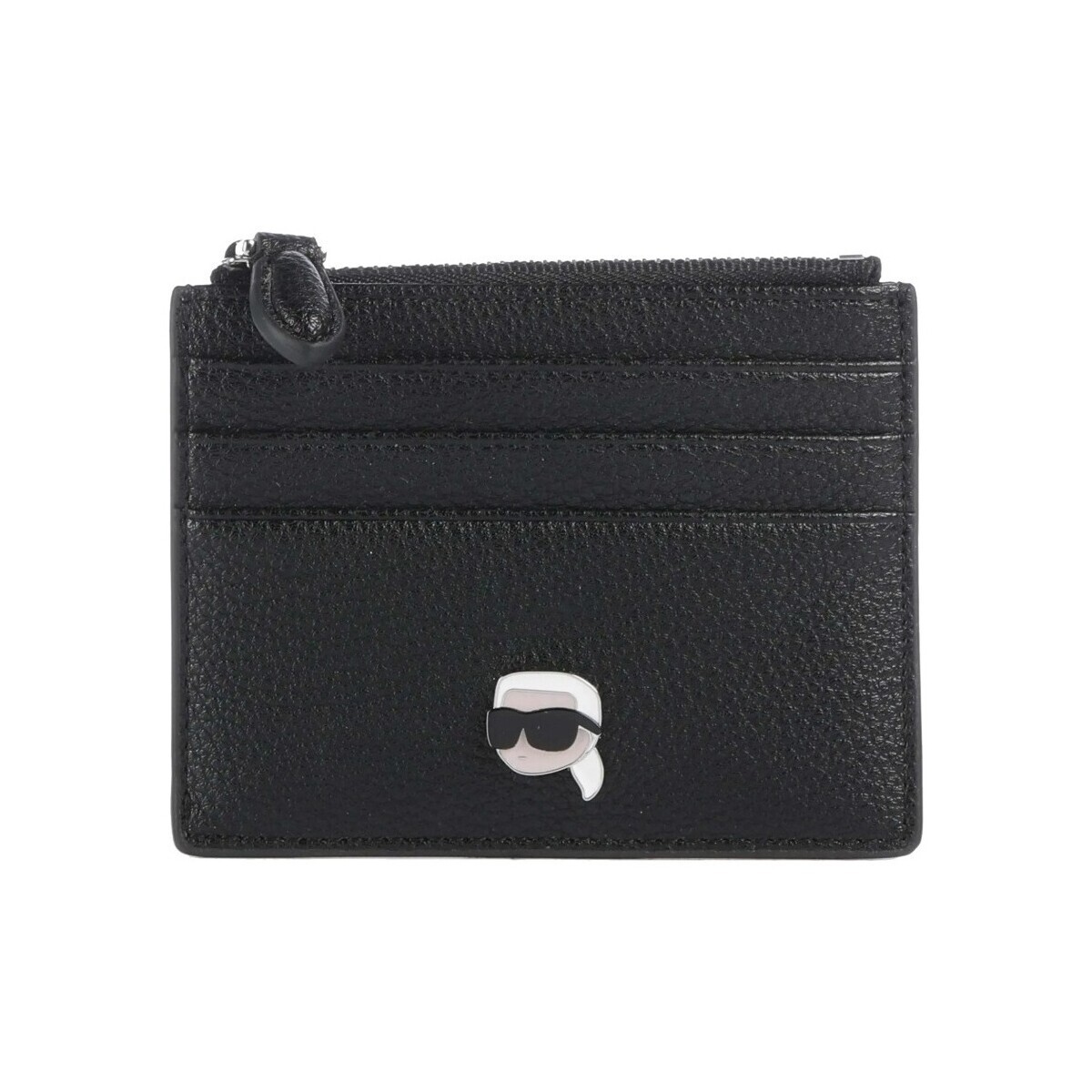 Karl Lagerfeld  IKON GRAINY ZIP CARDHOLDER  Černá