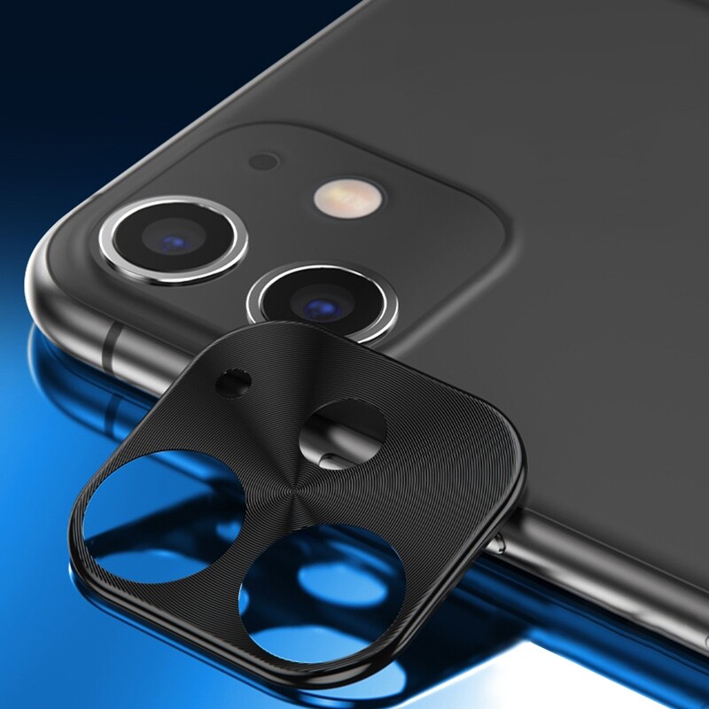 Kovový rámeček na zadní kameru iPhone 11 - Černá