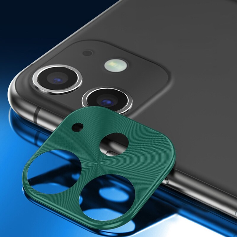 Kovový rámeček na zadní kameru iPhone 11 - Zelená