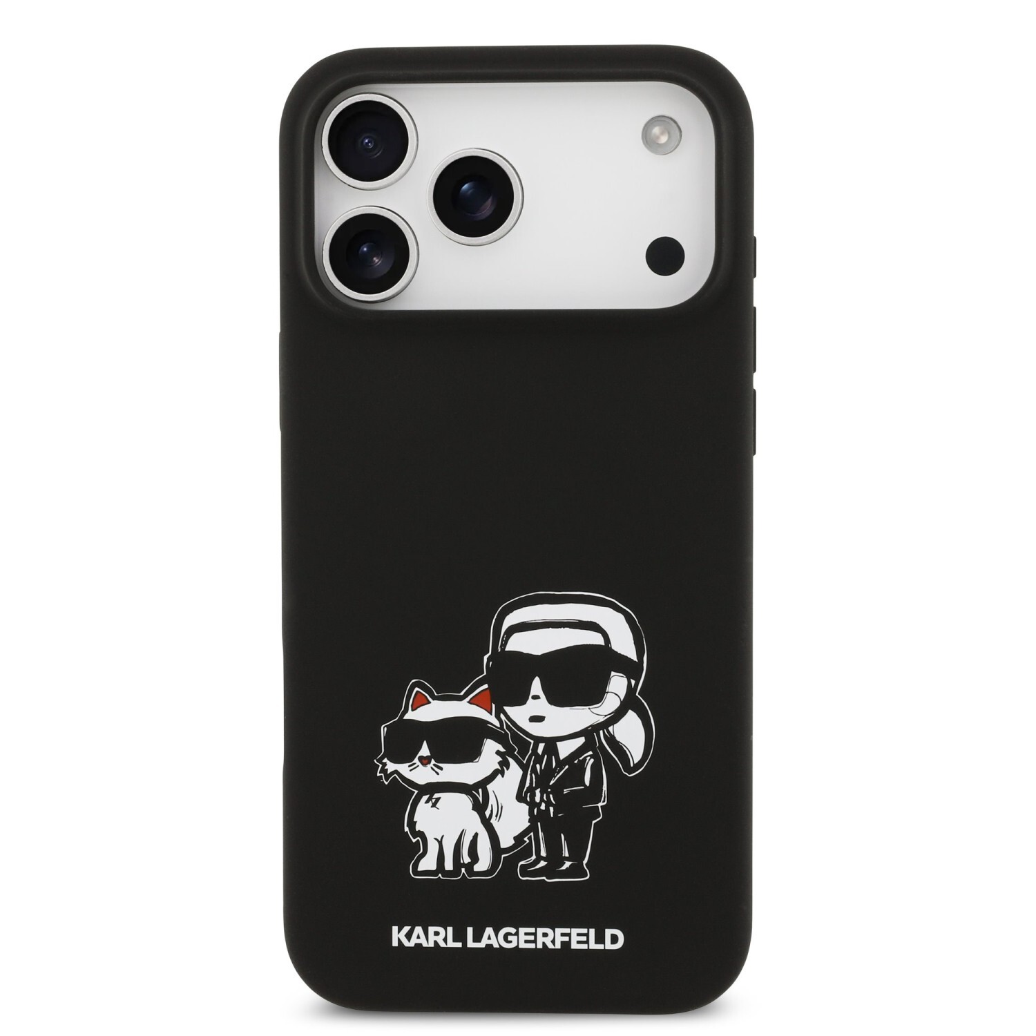Zadní kryt Karl Lagerfeld Liquid Silicone K&CH Sketch MagSafe pro Apple iPhone 17 Pro Max, černá