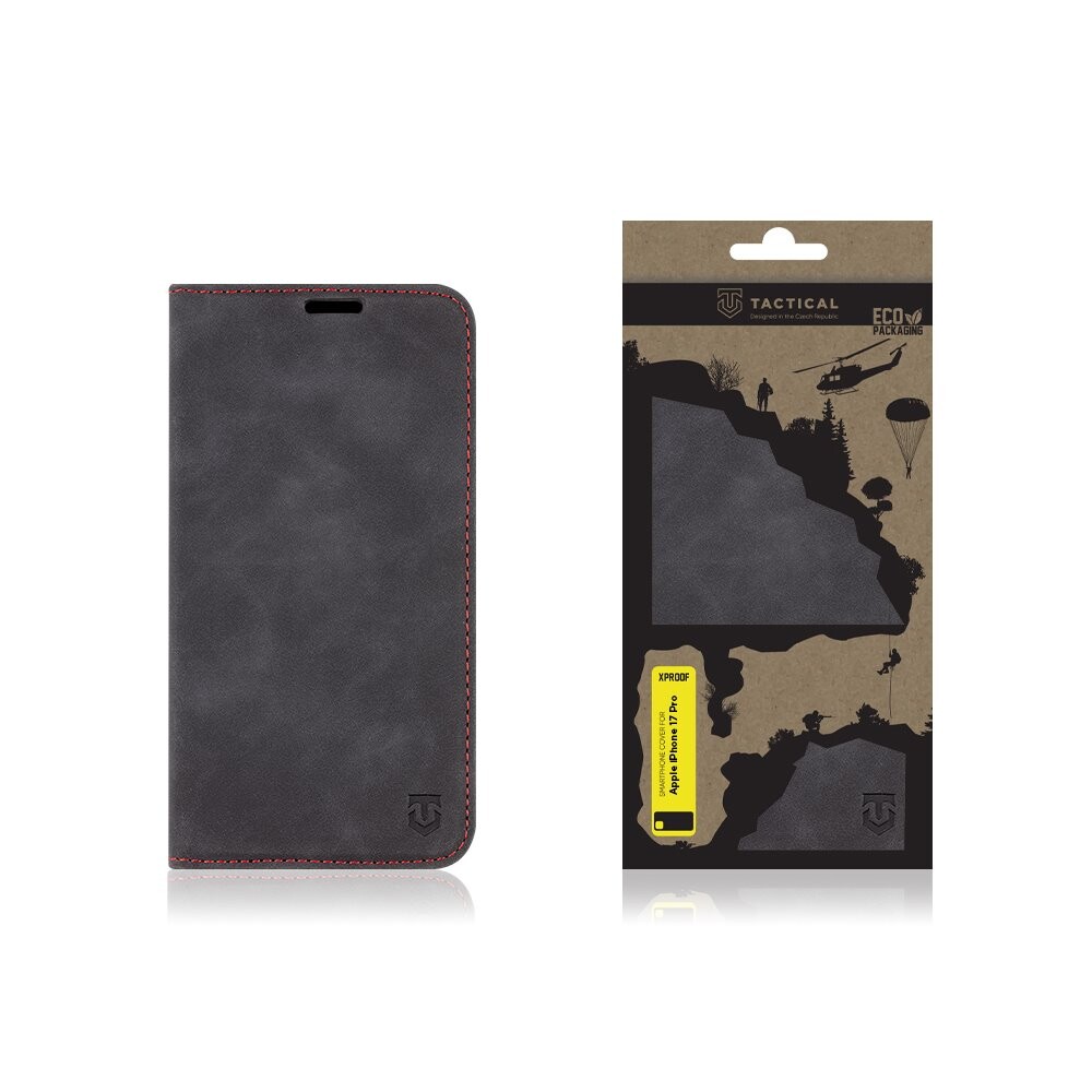Flipové pouzdro Tactical Xproof pro Apple iPhone 17 Pro, černá