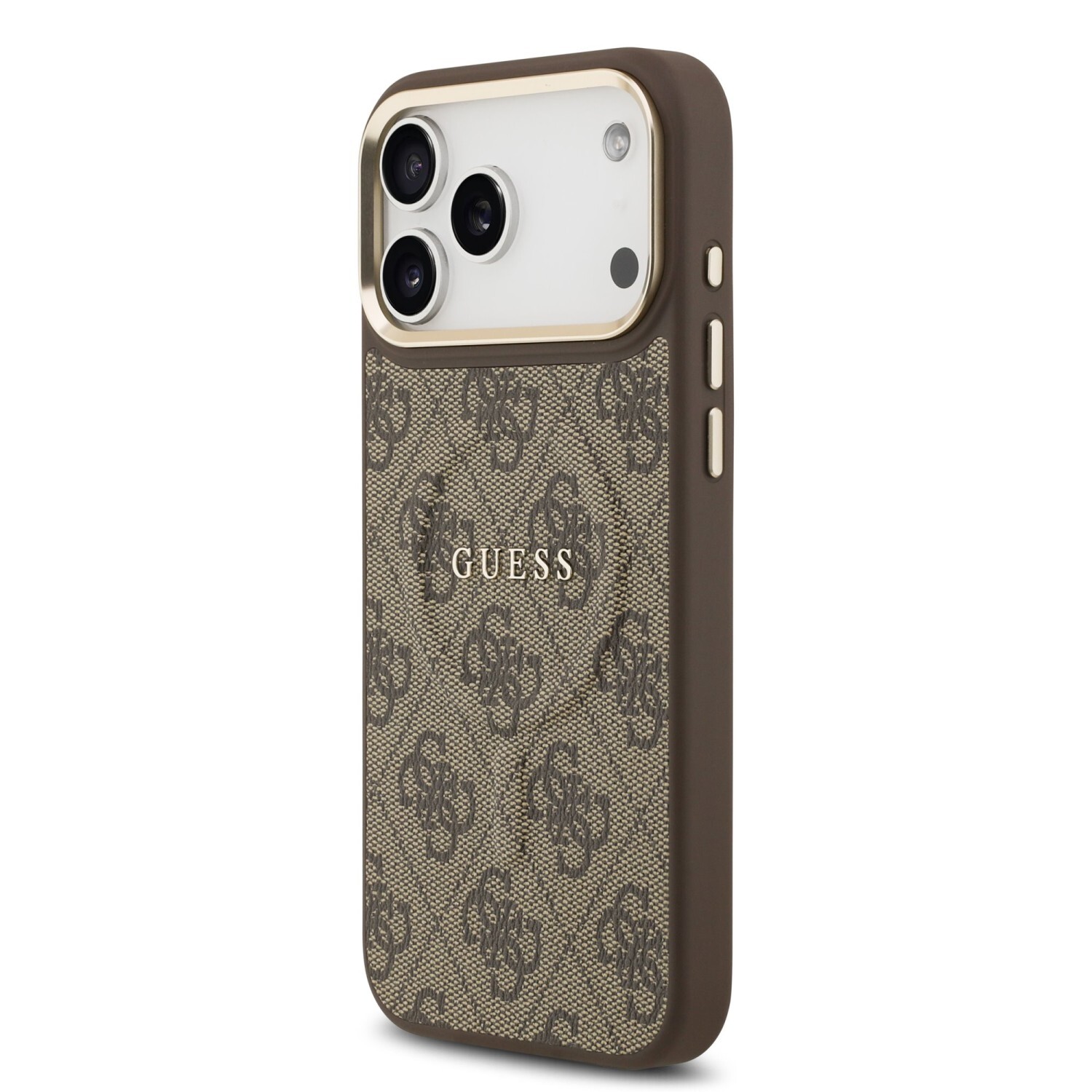 Zadní kryt Guess PU Leather 4G Gold Frame MagSafe  Apple pro iPhone 17 Pro Max, hnědá