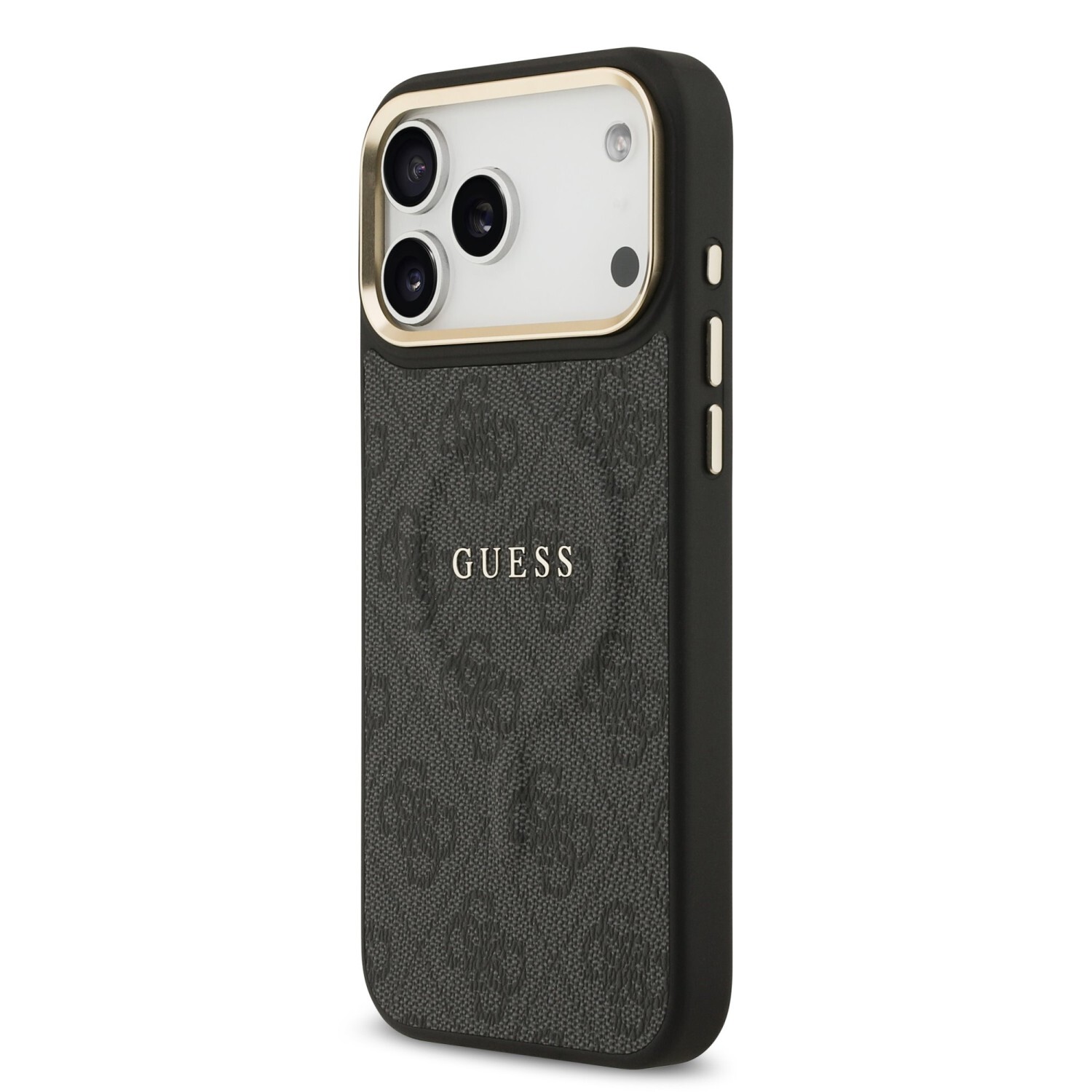 Zadní kryt Guess PU Leather 4G Gold Frame MagSafe  Apple pro iPhone 17 Pro Max, černá