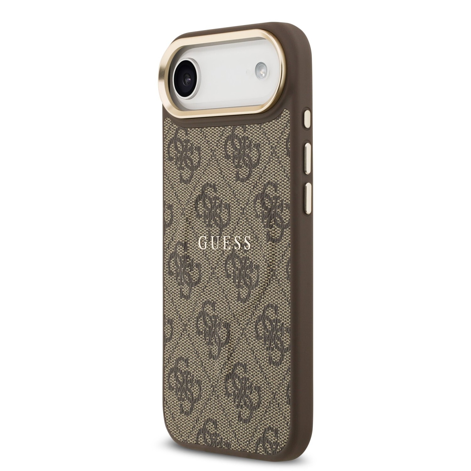 Zadní kryt Guess PU Leather 4G Gold Frame MagSafe  Apple pro iPhone 17 Air, hnědá