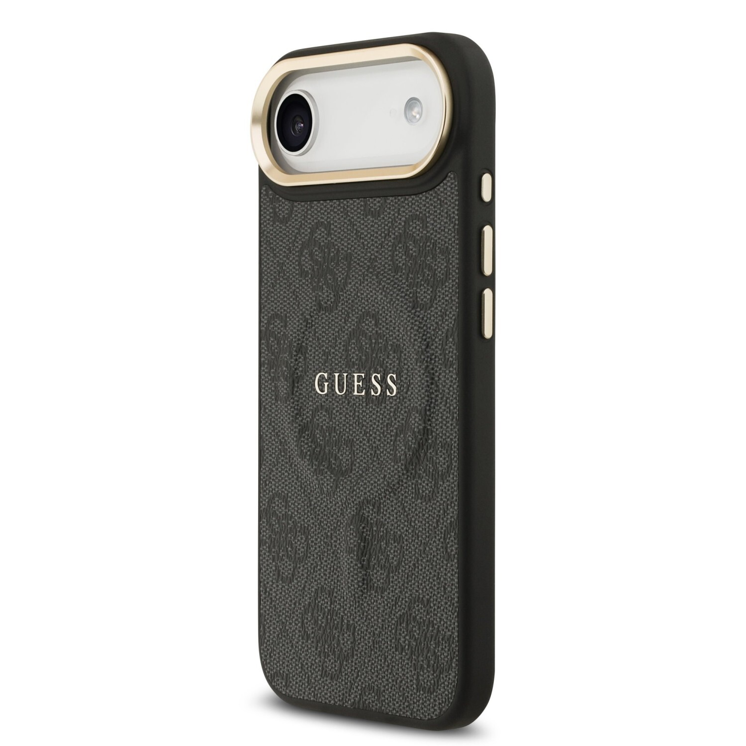 Zadní kryt Guess PU Leather 4G Gold Frame MagSafe  Apple pro iPhone 17 Air, černá