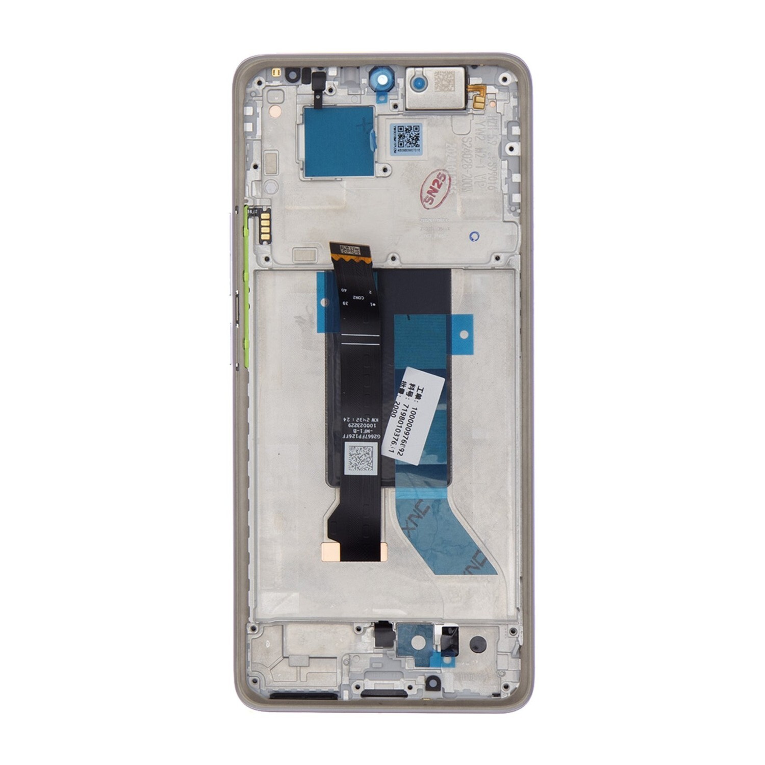 LCD display + dotyková deska + přední kryt pro Xiaomi Redmi Note 14S, black (Service Pack)