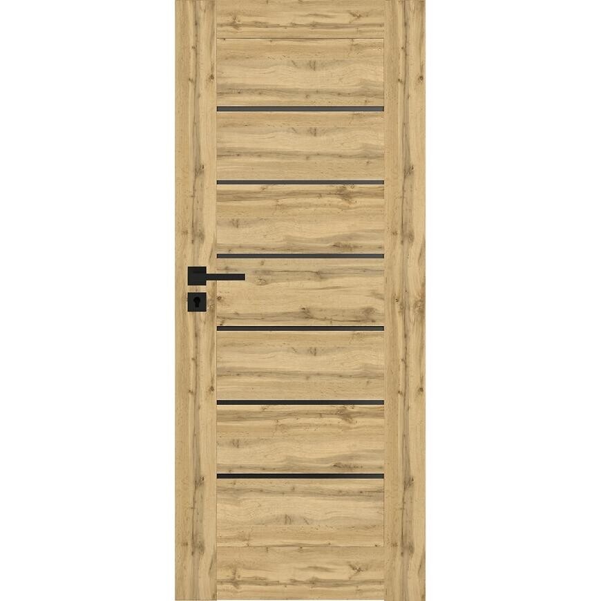 Interiérové dveře Campe 6*6 70P dub wotan 385 černá lacobel