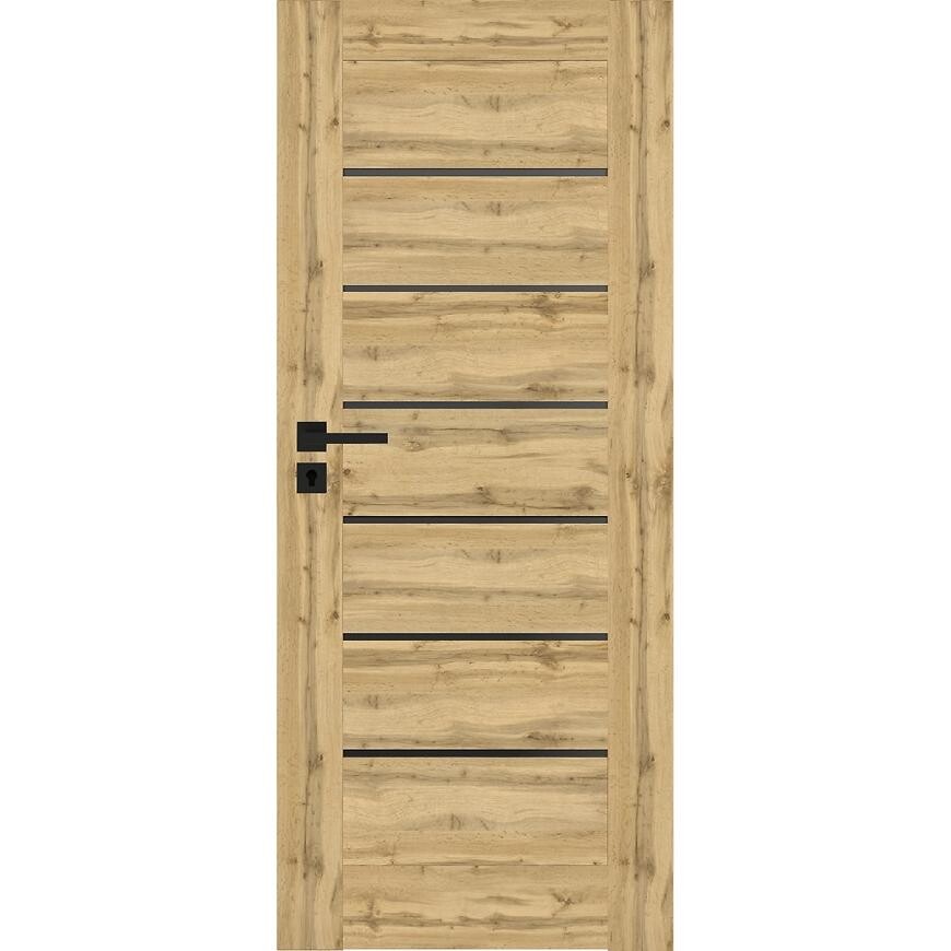 Interiérové dveře Campe 6*6 90P dub wotan 385 černá lacobel